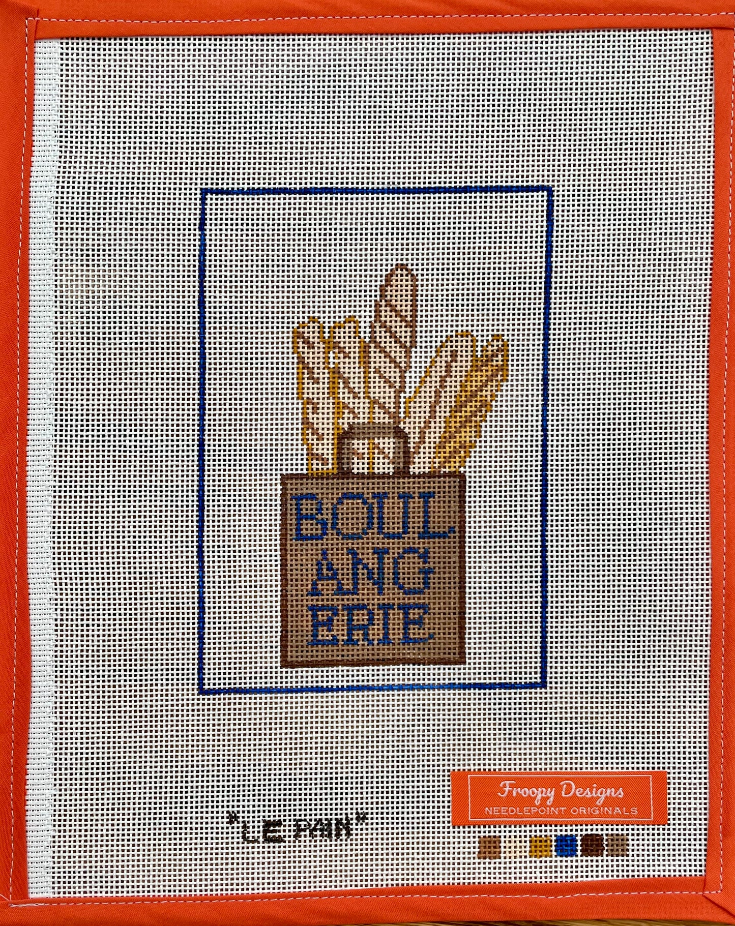 “FRENCH BAKERY RUN”, 4” x 5.5” on 18 mesh