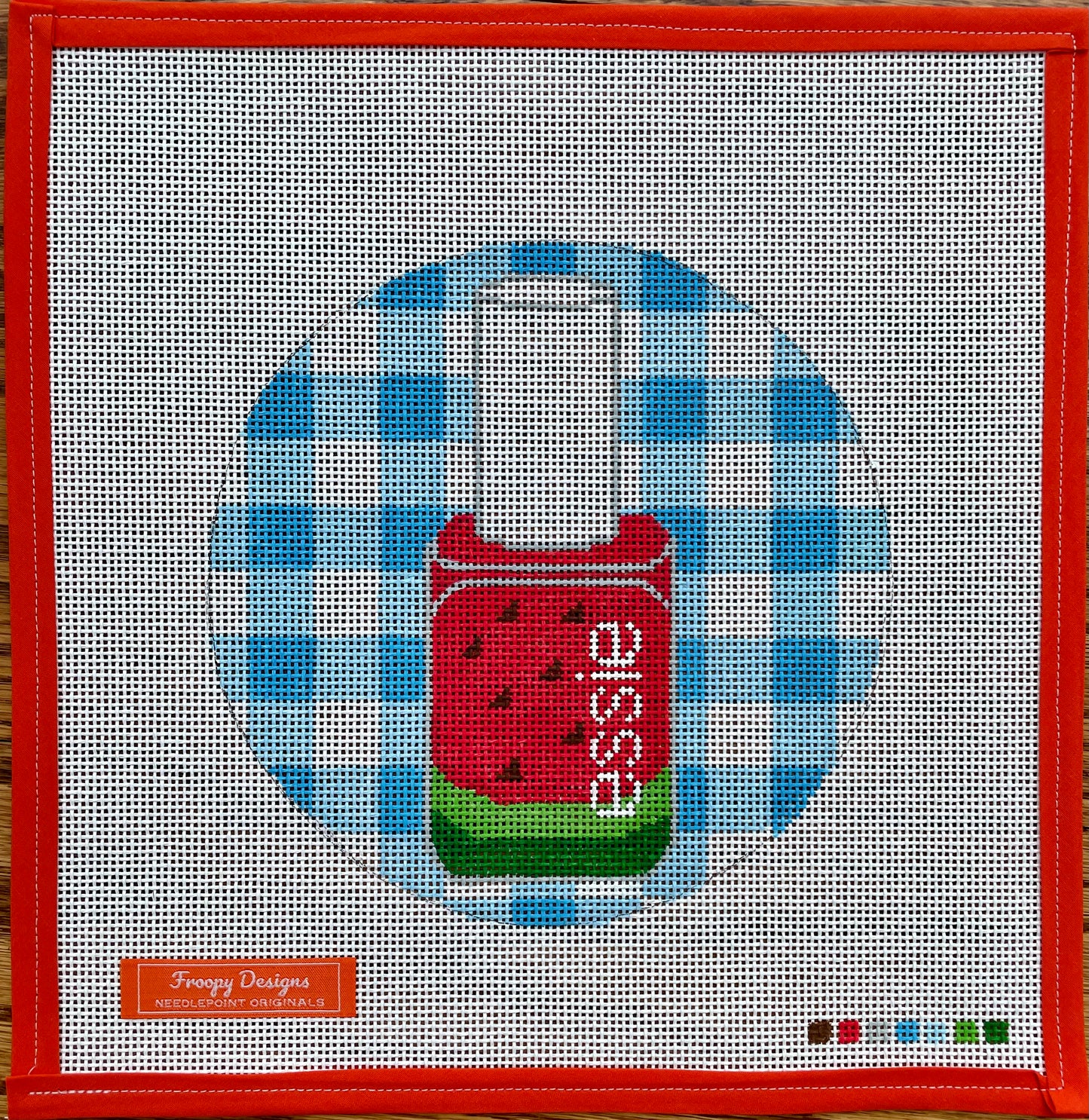 “SUMMER MANI-PEDI”, 7” round on 13 mesh