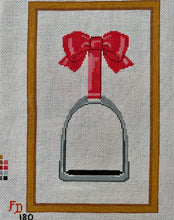 Load image into Gallery viewer, “HOLIDAY RIDING STIRRUP”,  7.5” x 12” on 13 mesh
