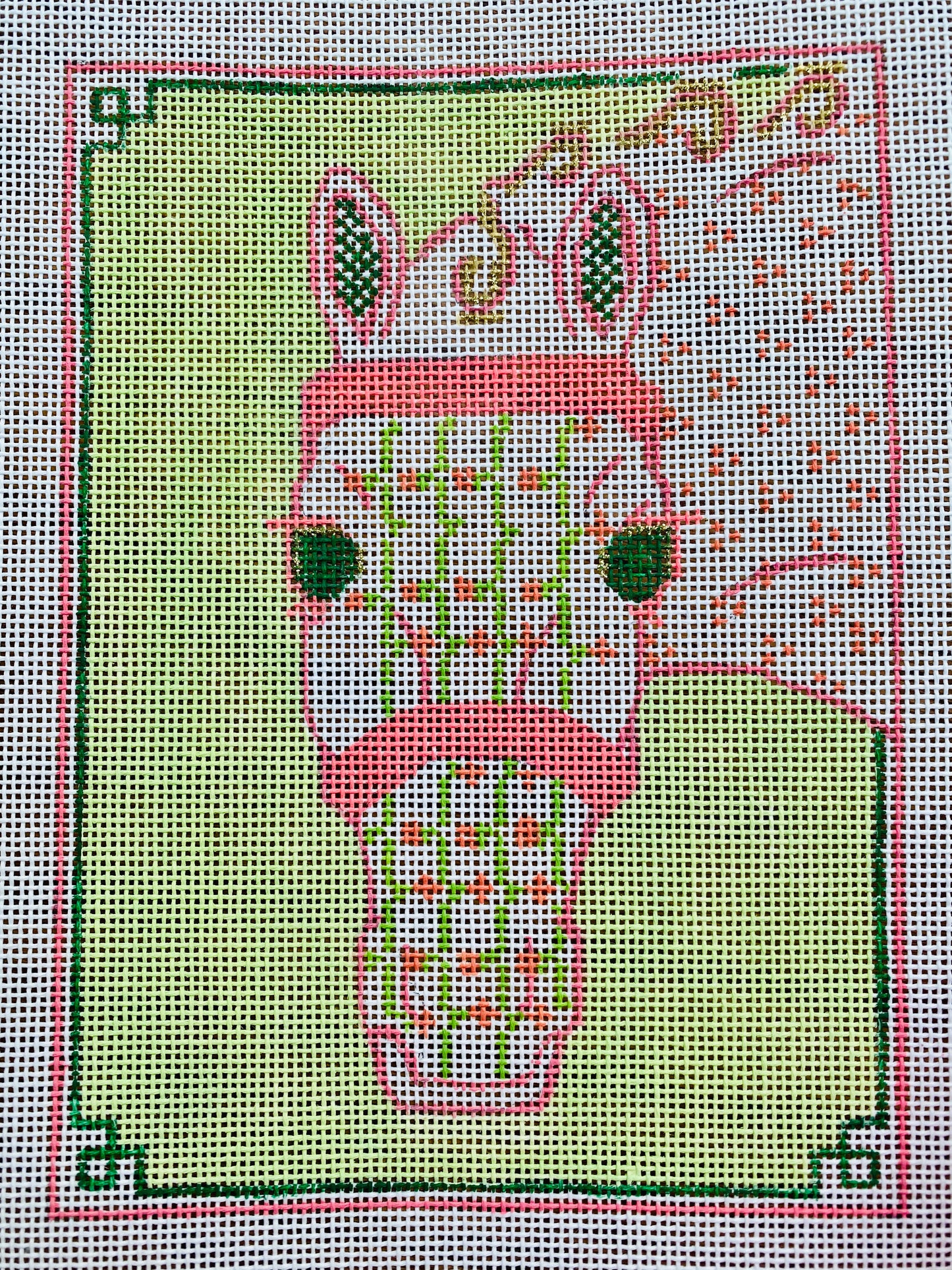 “FLORAL HORSE”, 5.25" x 7.5" on 18 mesh