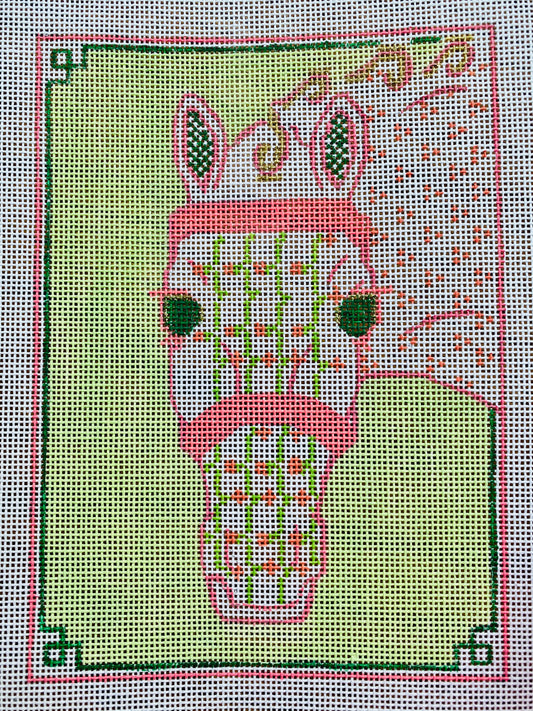 “PREPPY HORSE”,  5.25" x 7.5" on 18 mesh canvas