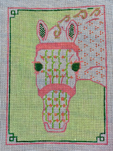 Load image into Gallery viewer, “PREPPY HORSE”,  5.25&quot; x 7.5&quot; on 18 mesh canvas
