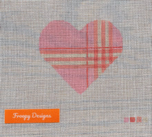 Load image into Gallery viewer, “BRITISH PLAID HEART”,  4” square on 18 mesh
