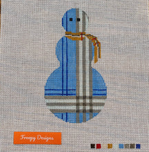 Load image into Gallery viewer, “BRITISH PLAID SNOWMAN”,  3.25” x 6” on 18 mesh
