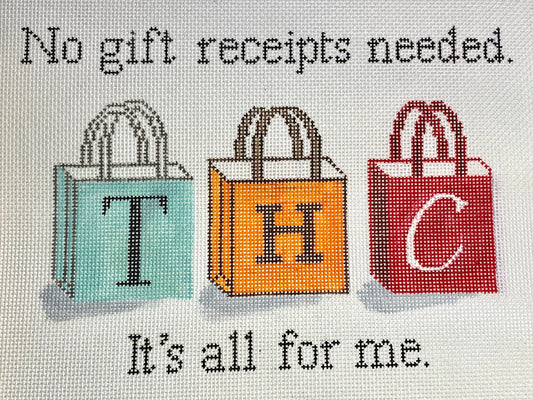 “RETAIL THERAPY”, 6” x 8” on 18 mesh