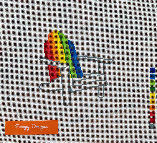 “RAINBOW ADIRONDACK”,  4” square on 18 mesh