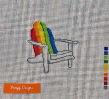 Load image into Gallery viewer, “RAINBOW ADIRONDACK”,  4” square on 18 mesh

