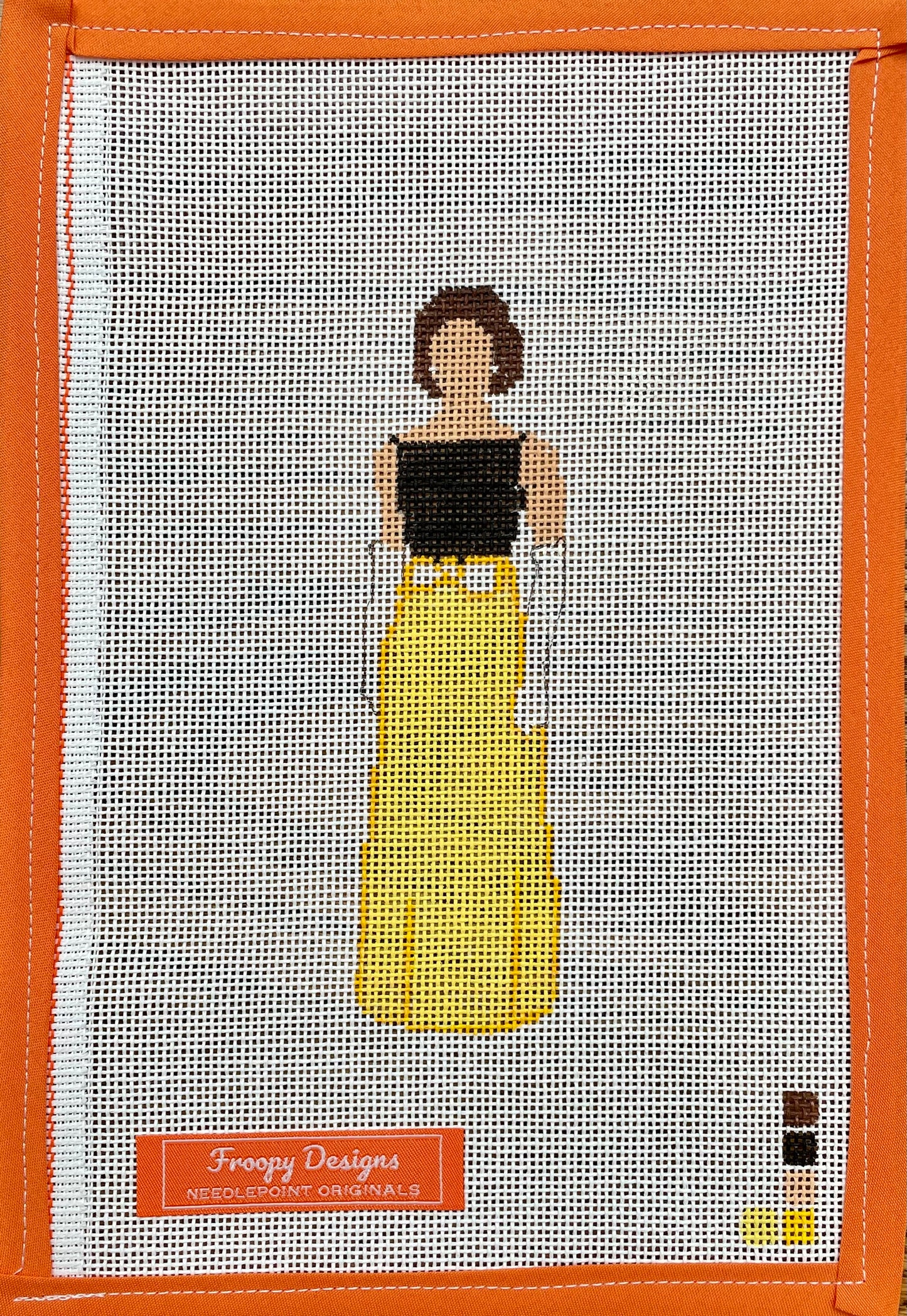 FD20 “JACKIE IN YELLOW”,  5.5” x 2.5” on 18 mesh