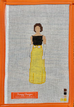 Load image into Gallery viewer, FD20 “JACKIE IN YELLOW”,  5.5” x 2.5” on 18 mesh
