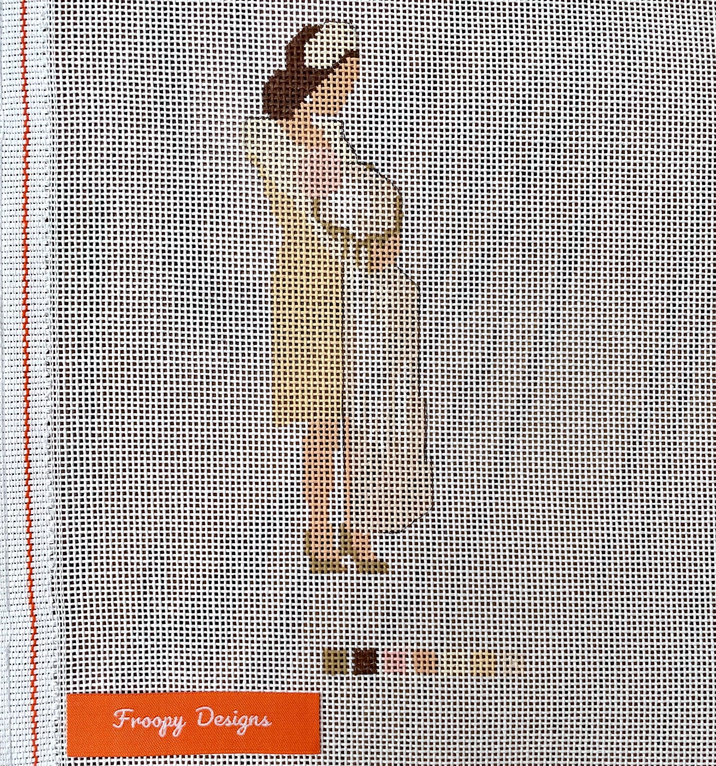 “KATE MIDDLETON”,  5.5” x 2.5” on 18 mesh