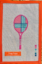 Load image into Gallery viewer, “LILLY PINK RACKET”,  2” x 5” on 18 mesh
