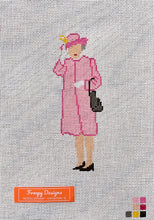 Load image into Gallery viewer, “HM ELIZABETH WAVES IN PINK”,  5.5” x 2.5” on 18 mesh
